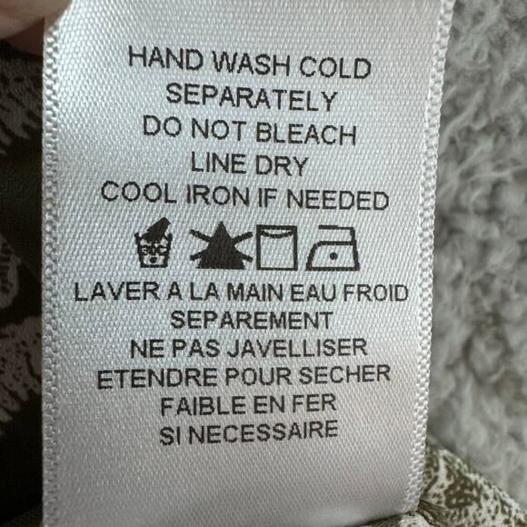 Pleione NOWT Women's Small Shoulder‎ Cut Out Blouse Dark Green Flowy - Picture 9 of 10